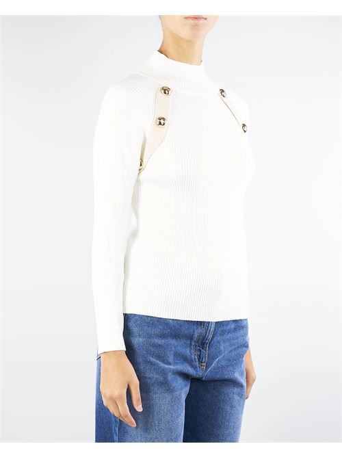 Ribbed sweater with gold buttons and detail No Secrets NO SECRETS | Sweater | NS23322